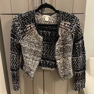 H&M Mid crop embellished blazer